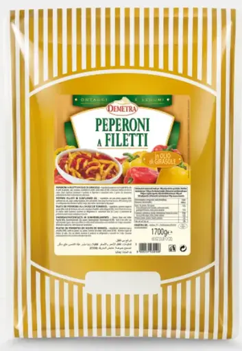 [DEMETRA38223] PEPERONI A FILETTI IN OLIO GIRASOLE DEMETRA BUSTA KG 1.7
