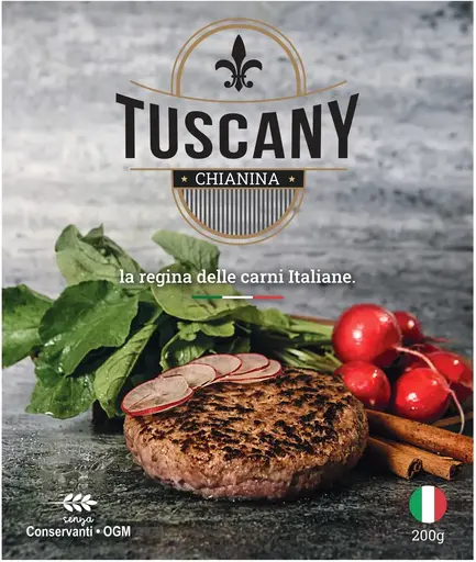 [HAM006] HAMBURGER TUSCANY DI CHIANINA 200 GR X 12 PZ A CT