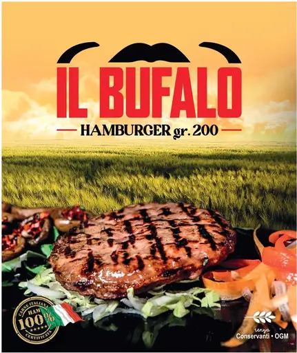 [HAM009] HAMBURGER DI BUFALO 200 GR X 12 PZ A CT