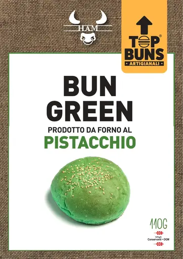 [HAM019] PANINO PER BURGER BUN GREEN AL PISTACCHIO 110 GR X 25 PZ A CT