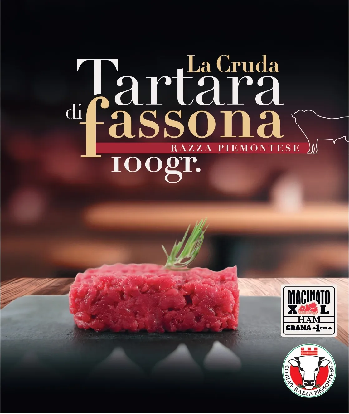 [HAM033] LA CRUDA TARTARE DI FASSONA VASC DADO 100 GR X 10 PZ A CT