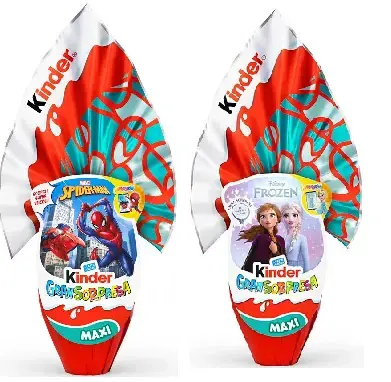 [FERRE263] E263- PASQUA MIX KINDER MAXI SURPRISE SPIDERMAN/FROZEN 220G X4 PZ
