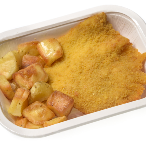 Cotoletta di Pollo fritta con Patate monoporz. (prezzo al pz)